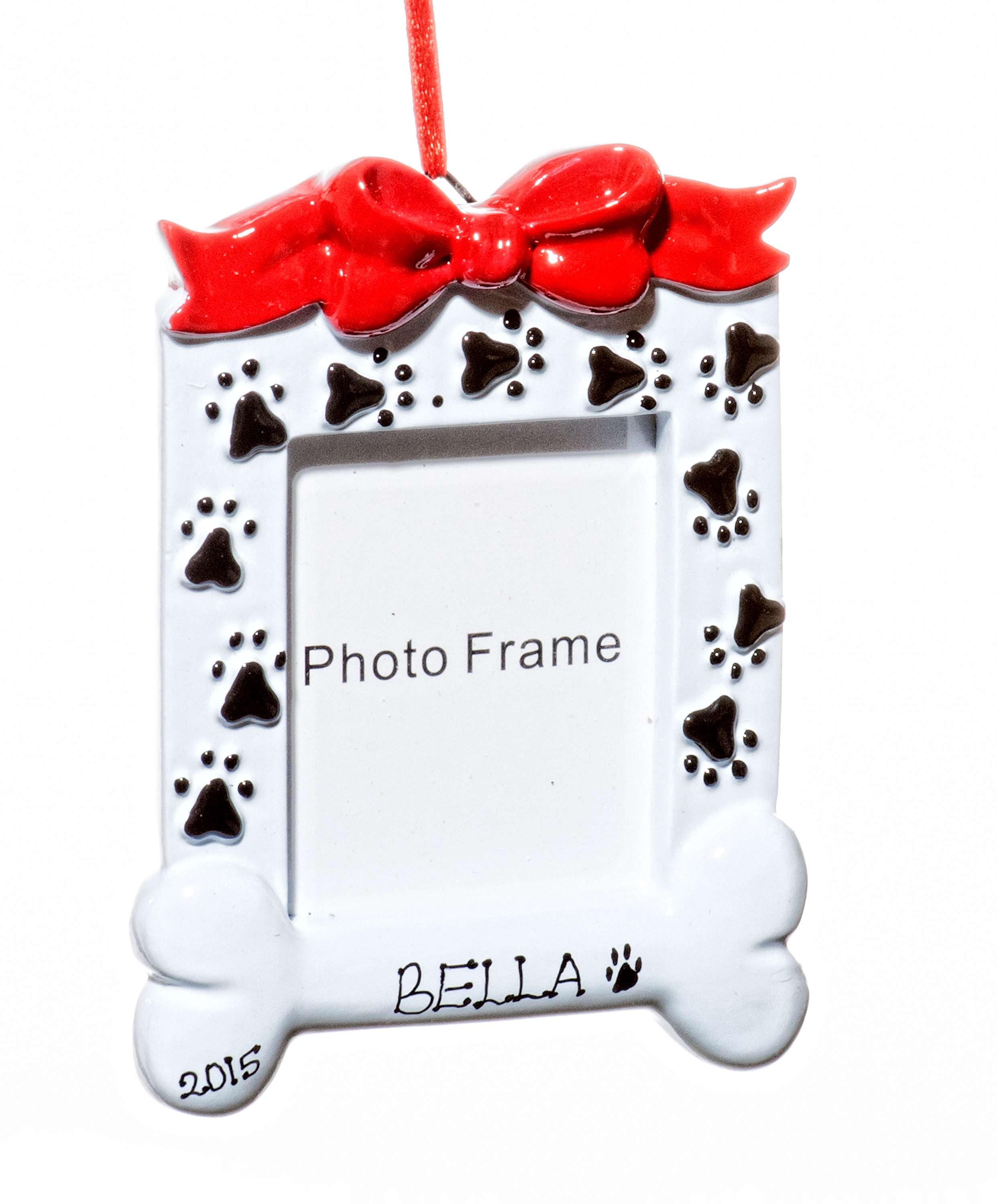 Picture Frame Christmas Dog Bone Frame Holiday OrnamentFree Name