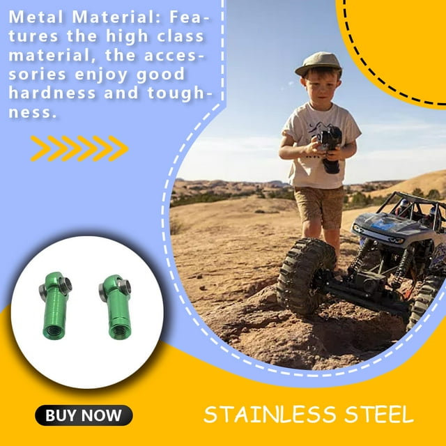 2pcs Tie Rod End Component Link Joint Universal RC Car Positive Reverse Thread Ball Head Holder Upgrading Accessory Replace Part Green