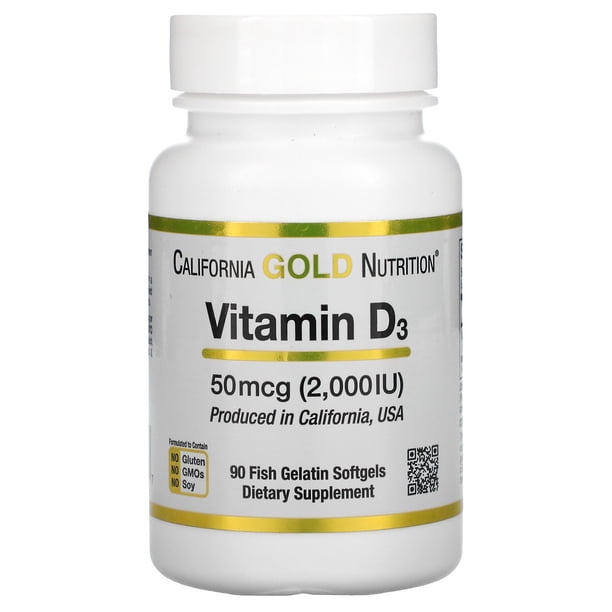 California Gold Nutrition Vitamin D3, 50 mcg (2,000 IU), 90 Fish