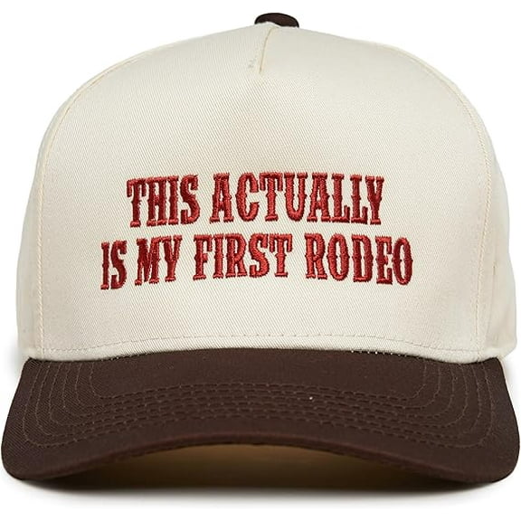 This Actually Is My First Rodeo Hat, Funny Embroidered Trucker Cap, Western Rodeo Baseball Hat, Cowboy Aesthetic Gift for Women or Men