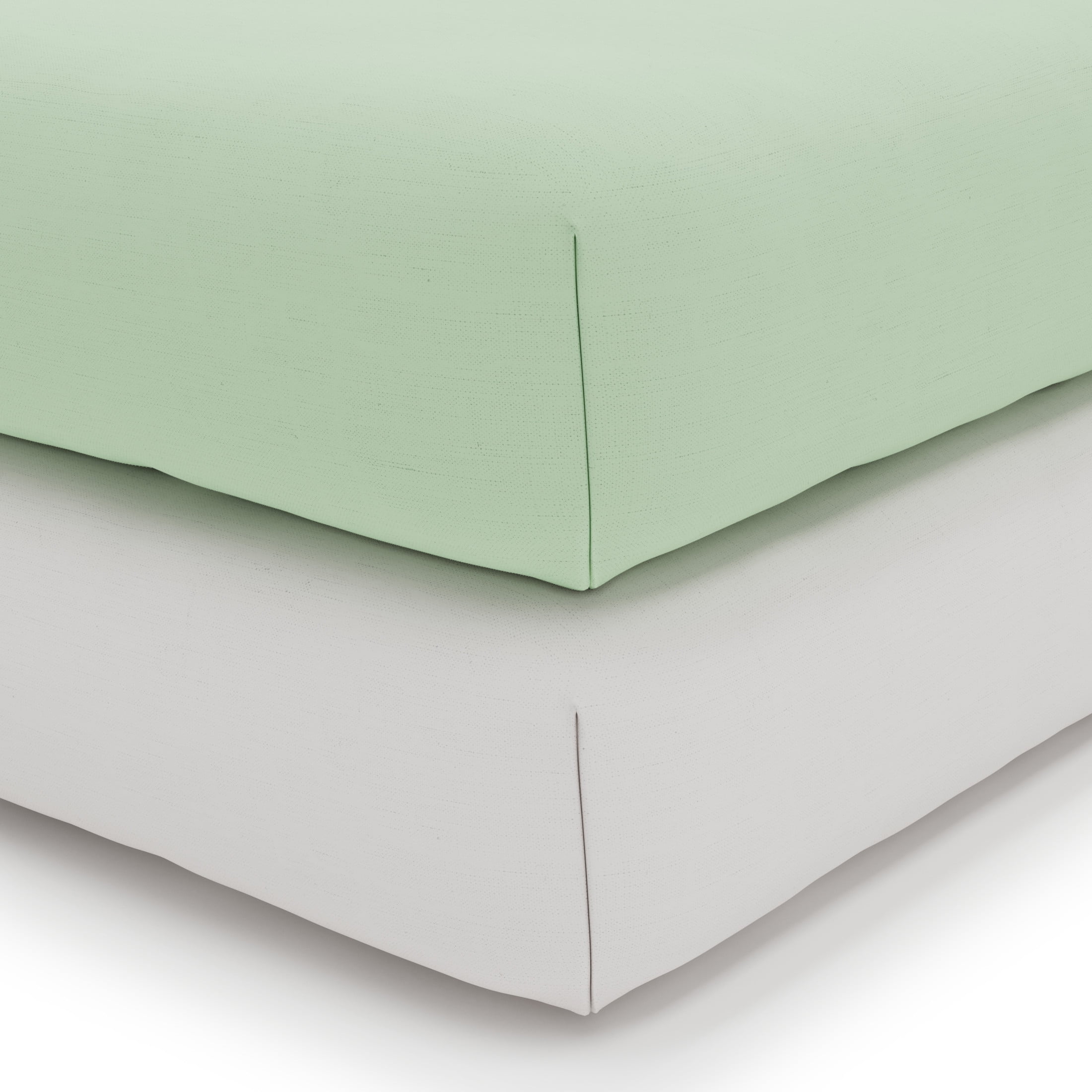 Foundations SafeFit Compact Crib Sheets, 100% Cotton, Heavy-Duty Elastic, 6-Pack, White
