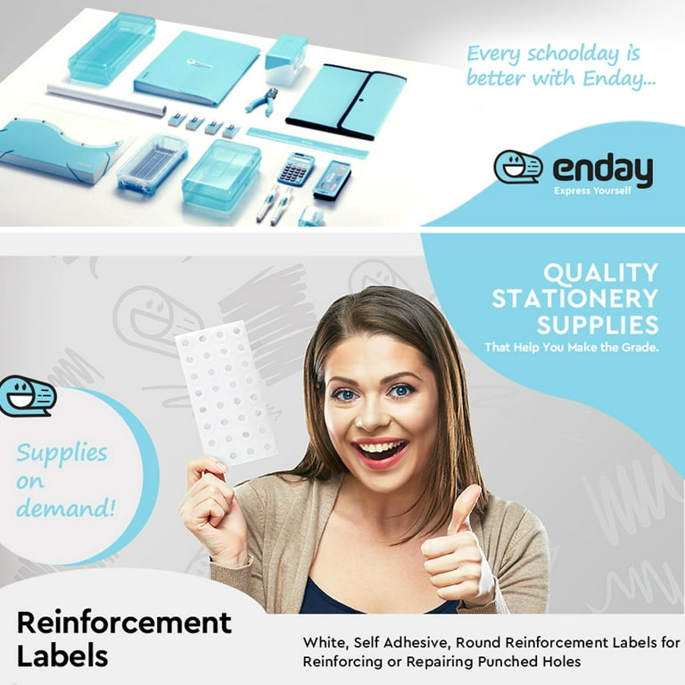 Enday White Paper Hole Reinforcements Adhesive Paper Punch Sticker