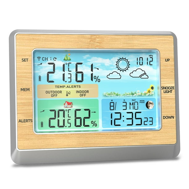 Thermomètre Intérieur Extérieur, Thermomètre Connecté avec 3 Capteurs Sans  Fil, Surveiller Humidité et Température (℃/℉)