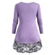 thumbnail image 2 of Camiseta con Panel de Encaje de Talla Extra Rosegal  Mangas largas de talla grande, 2 of 5