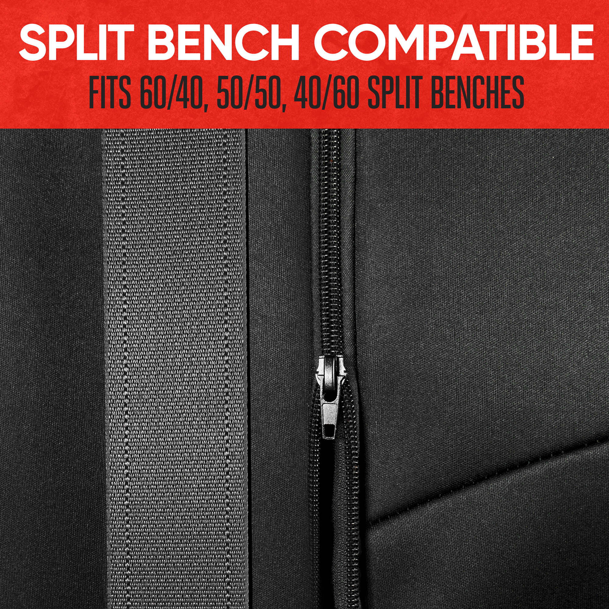 Motor Trend SpillGuard Waterproof Rear Split Bench Seat Covers for Trucks Rear Seat Cover Only - Black Car Seat Covers, Back Seat Covers Only - Durable Neoprene Spill Resistant for Kids & Dogs