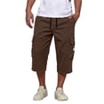 thumbnail image 2 of Long Shorts for Men Below Knee Elastic Wasit Cargo Short Pants Lightweight 3/4 Running Hiking Shorts with Pockets,Coffee,M, 2 of 6