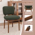thumbnail image 4 of ClinQ Dining Chairs Set of 2, Boucle Upholstered Seat with Wood Legs and Curved Back, Modern Accent Seating for Kitchen, Dining Room, Green, 4 of 6