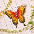 thumbnail image 6 of LuxenHome Orange and Yellow Butterfly Metal and Glass Outdoor Wall Decor, 6 of 10