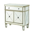 thumbnail image 4 of Linon Mason Mirrored Wood One Drawer Two Door Console Table in Gray, 4 of 13