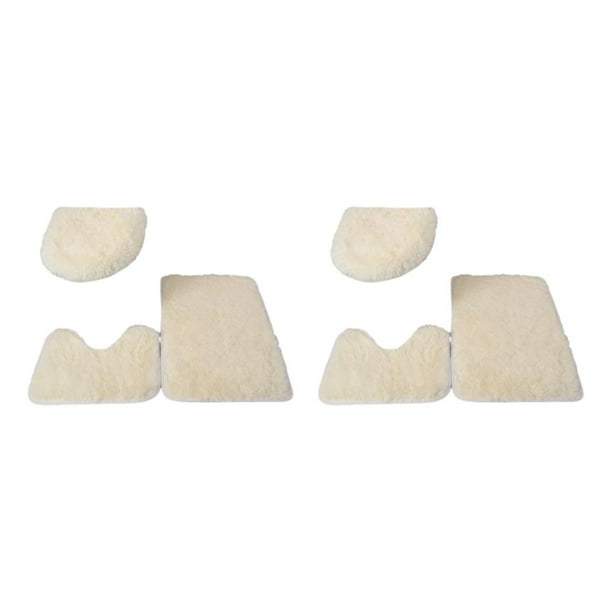 Advancent 3x exquisitas alfombras de baño antideslizantes hechas a mano textura fuerte absorción de agua juego de alfombrillas de baño Beige Beige 2piezas