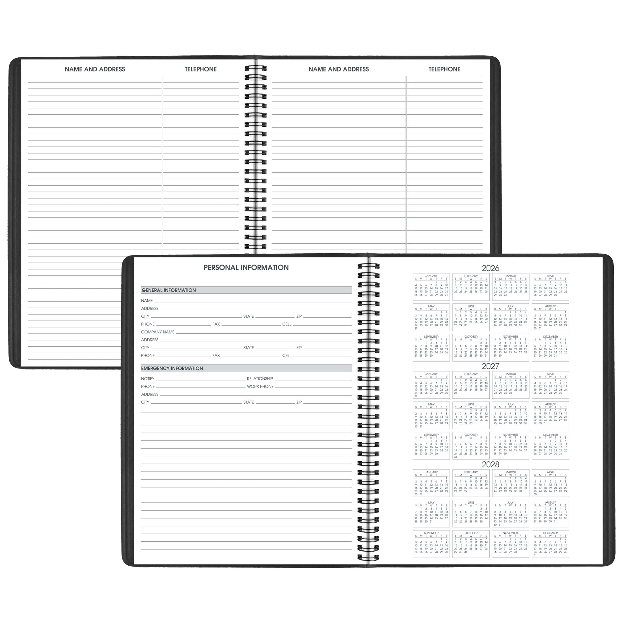 AT-A-GLANCE 2027 Weekly Appointment Book Planner Black Large 8 14 x 11 - Weekly