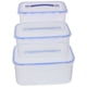 thumbnail image 3 of Caja de almacenamiento de alimentos de 3 piezas, recipiente transparente con asa para cereales y frijoles., 3 of 6