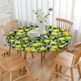 thumbnail image 3 of Round Picnic Table Cloth 100% Waterproof & Oil Proof, Elastic Fitted Table Cover for 36"-44" Round Tables, for Dining, Camping, Outdoor, 3 of 7