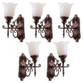 thumbnail image 3 of MOVTOTOP Mini Lampe Murale Modèle pour Usage Domestique en Acier Inoxydable et ABS Rouge Foncé 5 Pcs, 3 of 7