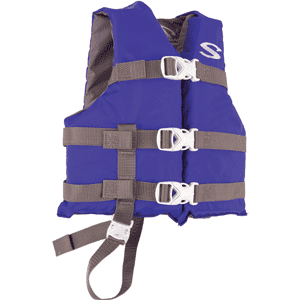 The Amazing Quality Stearns Classic Child Life Jacket 30-50lbs Blue Grey by
