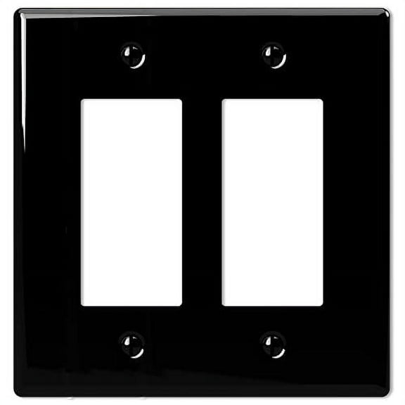 Amerelle 3000RRBK Metro, Wallplate, 2 Rocker, Ceramic, Black, 1-Pack