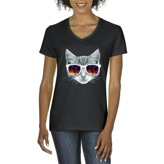 Artix - Women's T-Shirt V-Neck Short Sleeve - Kitty