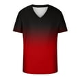 thumbnail image 4 of JINMGG Mens Tops Clearance under $5,Men Casual V-neck Gradient Printing Pullover Fitness Sports Shorts Sleeves T Shirt Blouse Wine XXXXL, 4 of 4