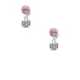 thumbnail image 2 of Delight Jewelry Silvertone Small Soccer ball with a AB Crystal Pink Crystal Clip on Earrings, 2 of 5