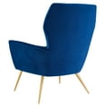 thumbnail image 6 of Armchair Accent Tufted Chair, Blue Navy, Velvet, Modern Contemporary, Mid Century Living Hotel Lounge Cafe Lobby, 6 of 8