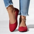 thumbnail image 5 of Women's Ballet Flat Shoes Pointed Toe Comfortable Casual Dressy Shoes,Work Flats Office Shoes Solid Flats Cusp Head Comfy Shoes for Women qILAKOG Red Size 9.5, 5 of 6