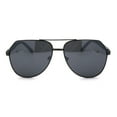 thumbnail image 2 of Xloop Mens Metal Rim Officer Style Racer Squared Geometric Sunglasses Gunmetal Grey Black, 2 of 4