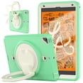 thumbnail image 1 of iPad Mini 5th Generation Case, iPad Mini 4 Case, Built-in Screen Protector Kids Shockproof Heavy Duty Rugged 360 Rotating Handle Stand Protective Cover, Green, 1 of 8
