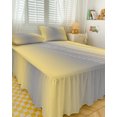 Bed Skirt Full Size 18 Inch Drop, Yellow Gray Ombre Wrap Around Bed ...