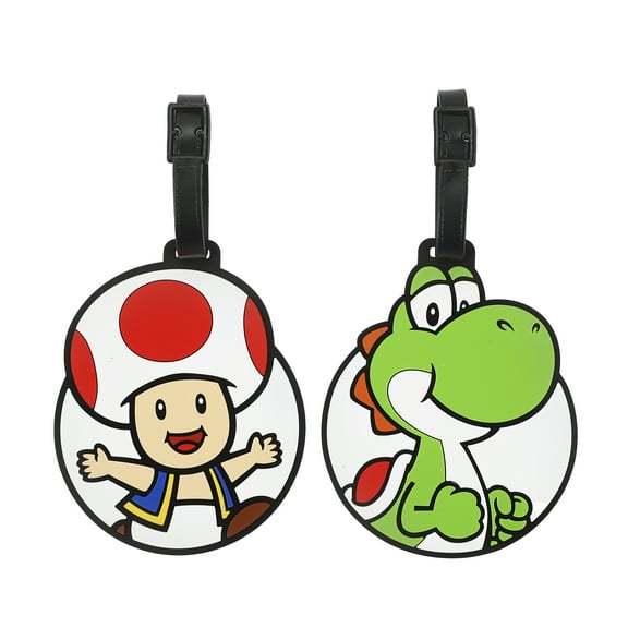Super Mario Bros Toad & Yoshi 2-Pack Luggage Tag Set