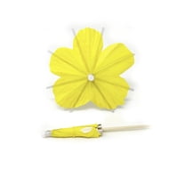 Yellow Hibiscus Flower Paper Drink Umbrella Tiki Luau Party Decor (20/Bag)