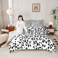 thumbnail image 4 of Castle Fairy Boys Girls Leopard Print Twin Comforter Sets,Black White Bedding Set, 4 of 8