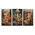 thumbnail image 2 of Designart "Vintage Illustration Autumn Mushrooms in Forest II" Mushroom Wall Art Set Of 3 - Traditional Red Canvas Set For Living Room Decor, 2 of 6