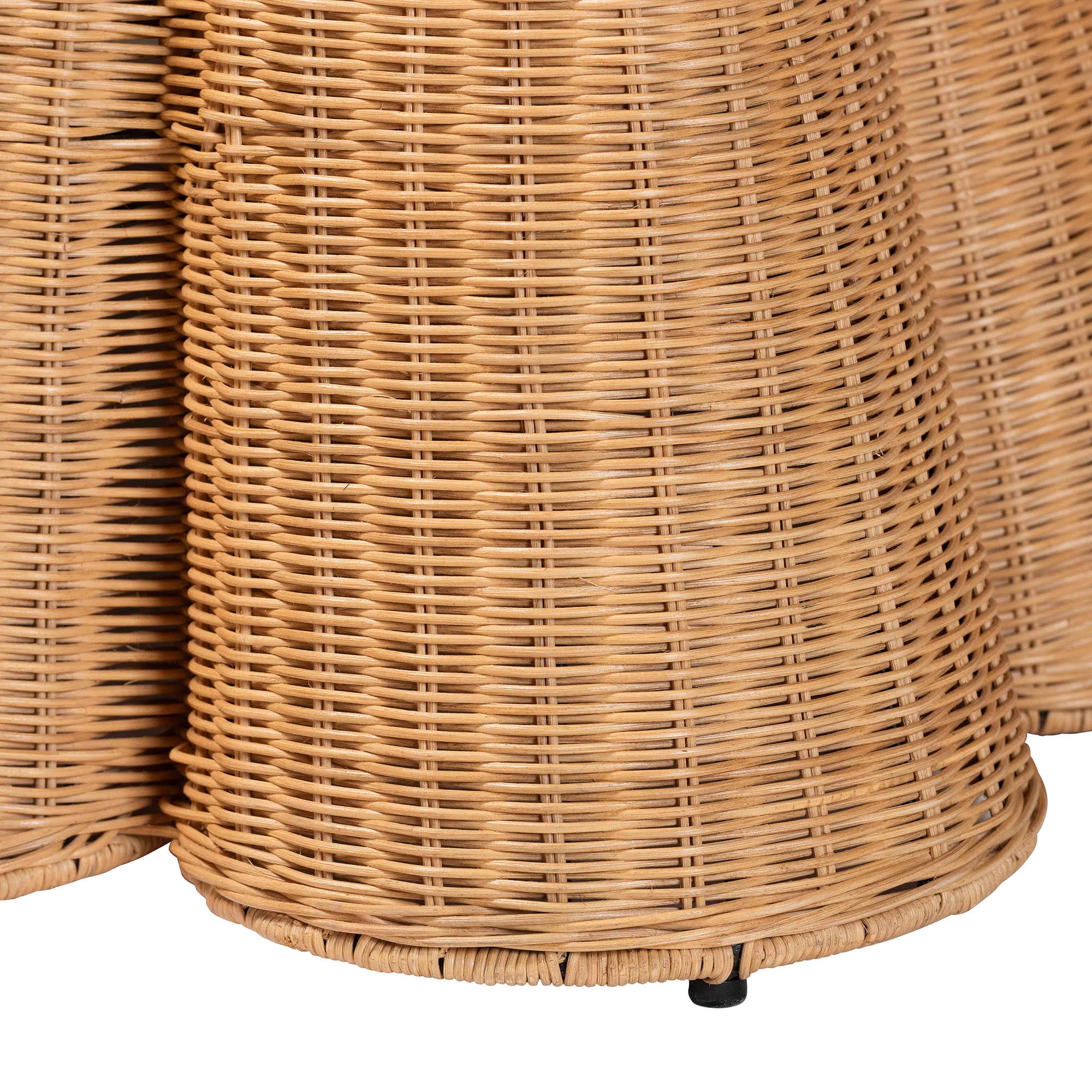 bali & pari Palm Boho Ottoman, 39"W, Square, Light Honey