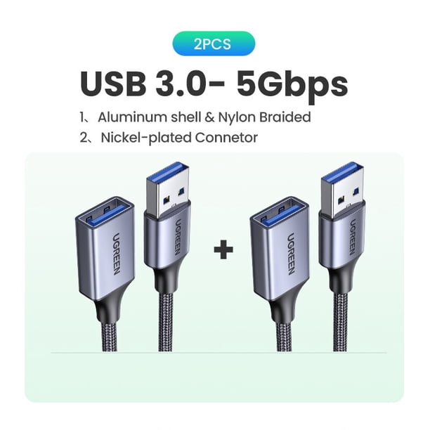 Ugreen USB 3.0 Cable Cable de extensión USB Cable de datos macho a hembra Cable extensor USB3.0 para PC TV Cable de extensión USB Tan Jianjun unisex