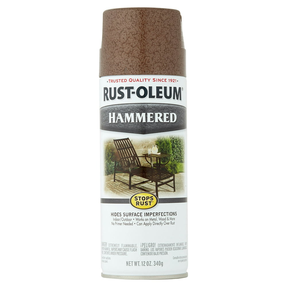 Brown, RustOleum Stops Rust Hammered Metal Finish Spray Paint, 12 oz