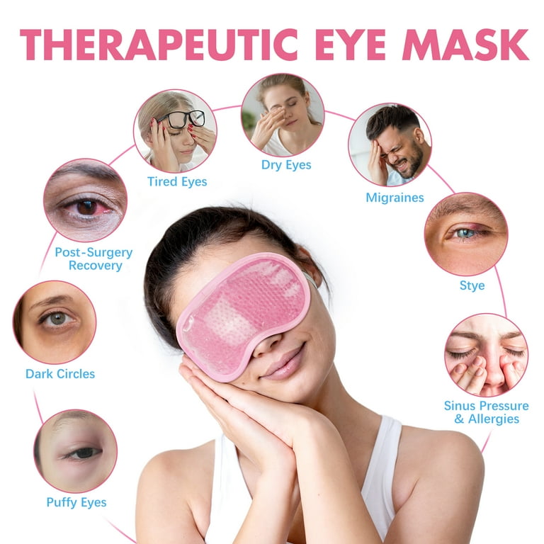LotFancy Cooling Ice Eye Mask, 2-Pack Hot Cold Therapy photo 3