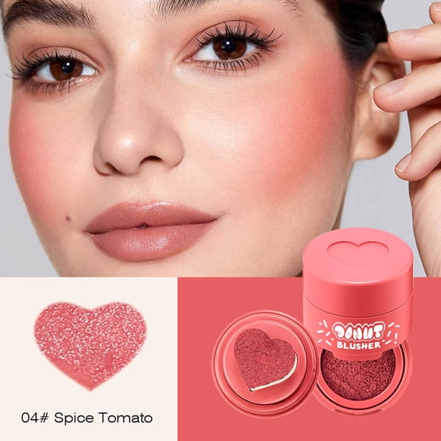 DPTALR Aircushion Blush Cheek Sponqe Signet Blush Heart Head Matte Long-lasting Multi-functional Highly Pigmented Facial Make-up Rouge 7ml