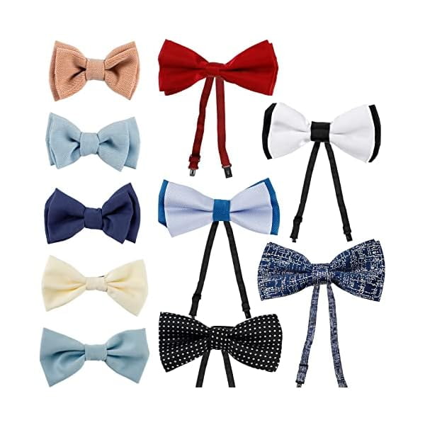 wonima02 10Pieces Exquisite Boys Handmade Ties Elegance Adjustable Toddler Ties Pin Cute Bow Ties for Kids