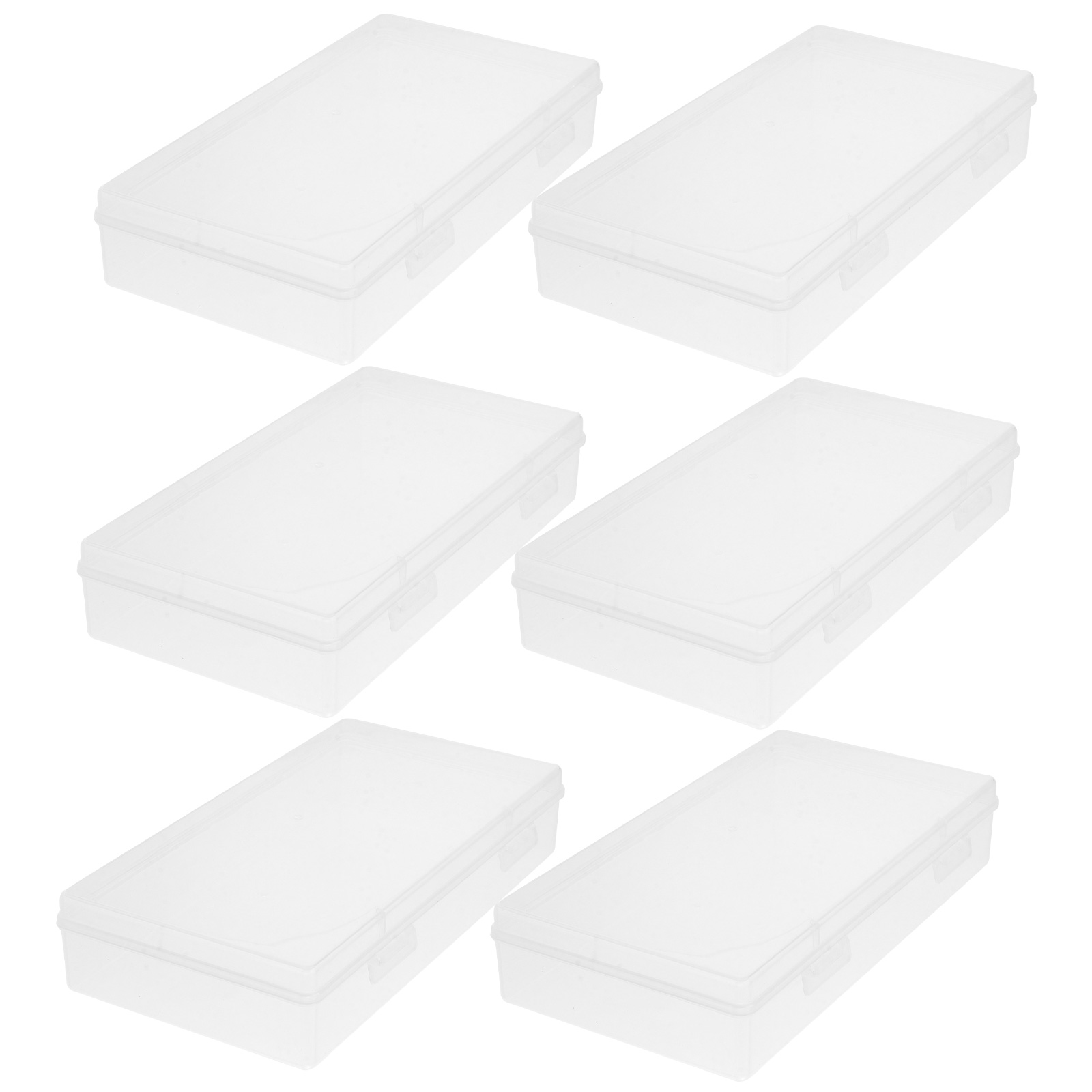 Rosarivae 6pcs Rectangular Storage Boxes Clear Plastic Storage