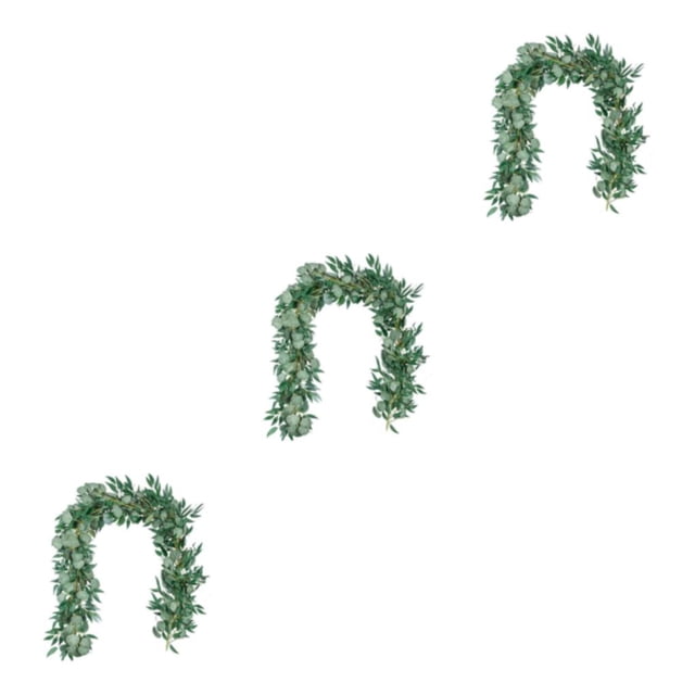 Guardoinrt Artificial Rattan Garland Decoration For Any Occasion ABS Eucalyptus Garland Easy Care Widely Application 2m 3Set