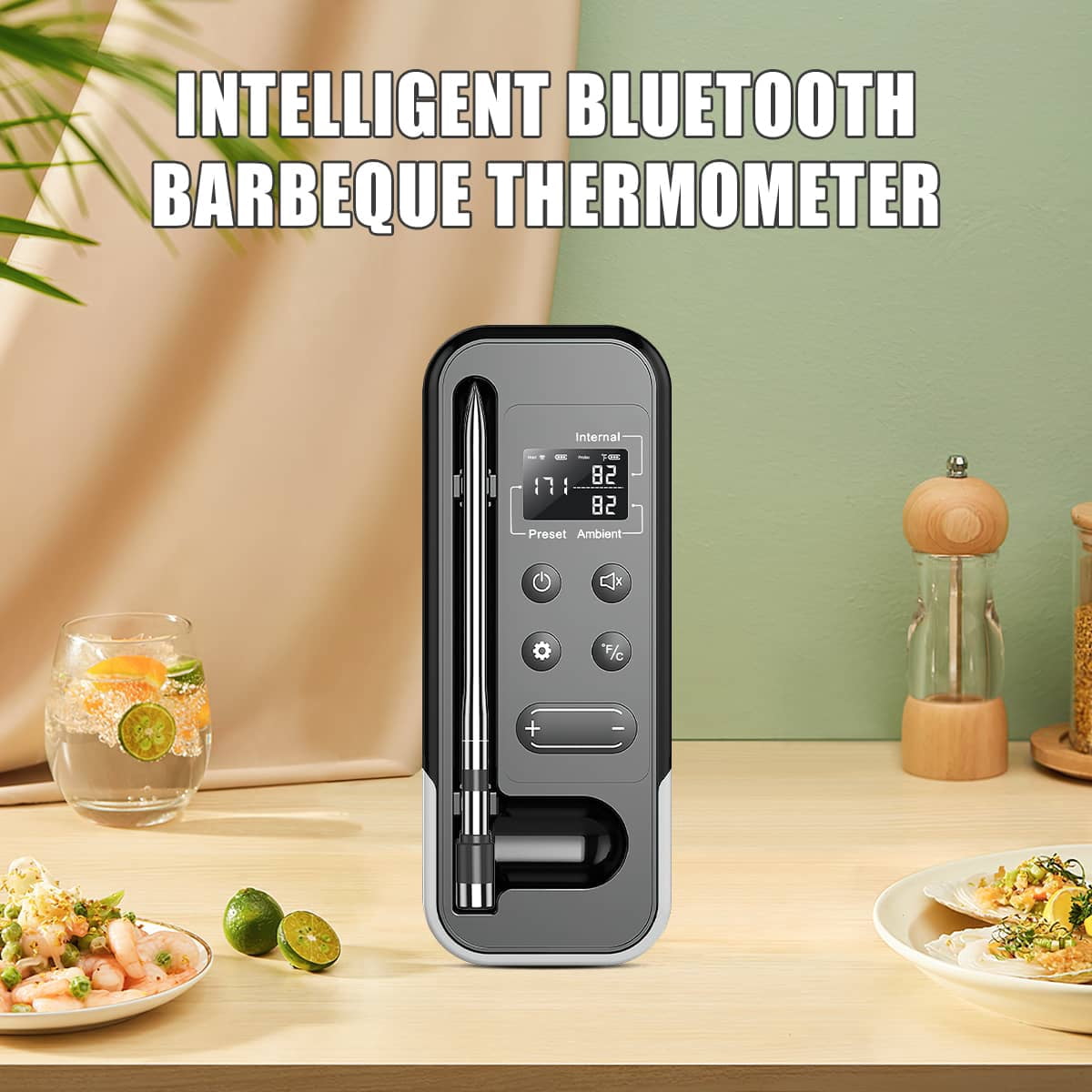 Temmio Smart Bluetooth Wireless Food Meat Thermometer – Digital Cooking  with Wireless Probe – 800Ft Remote Range – with iOS & Android  App, for Smoker, BBQ, Oven, Grill