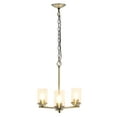 thumbnail image 2 of Lalia Home 3-Light 15" Clear Glass And Metal Hanging Pendant Chandelier, Antique Brass, 2 of 12