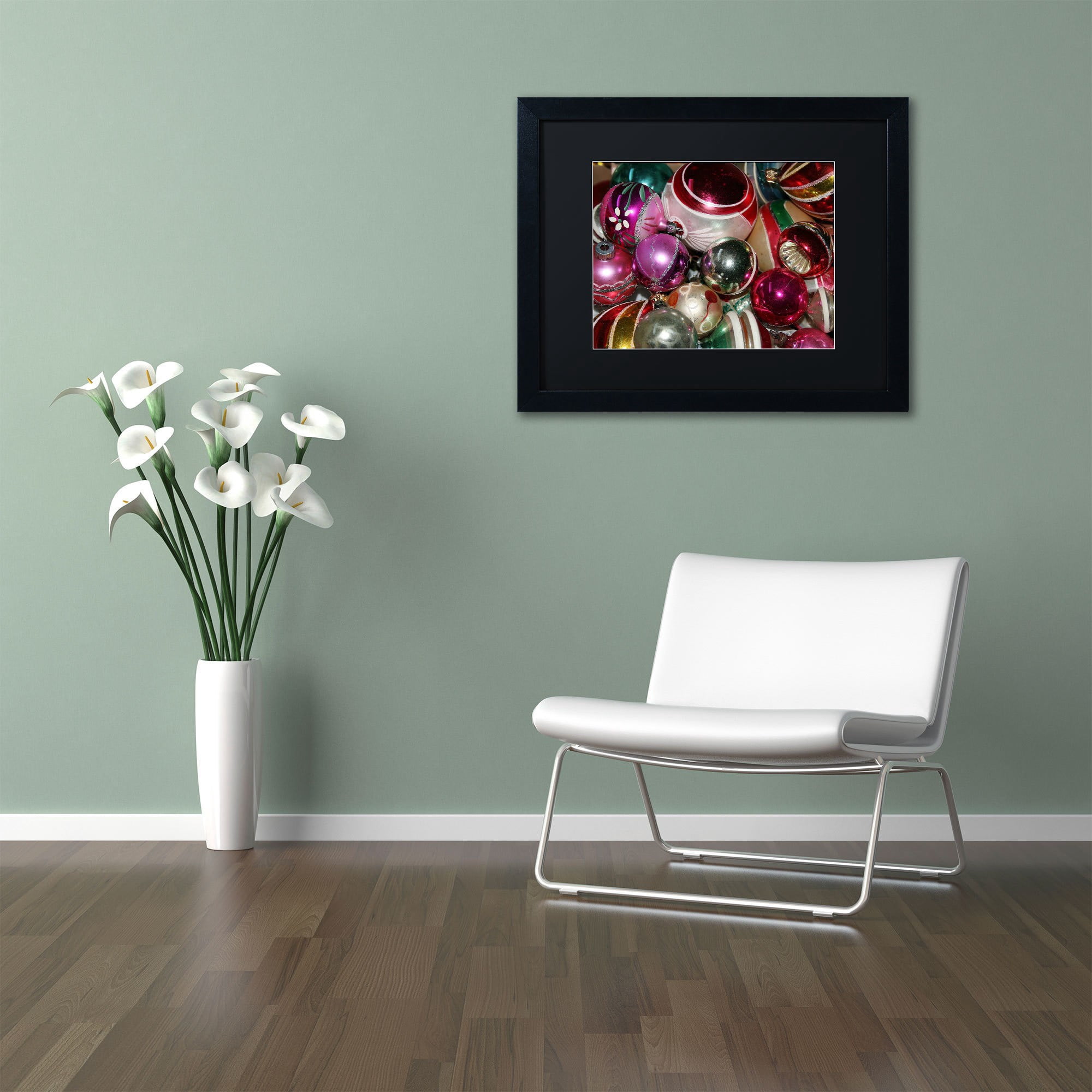 Trademark Fine Art "Vintage Christmas" Canvas Art by Patty Tuggle, Black Matte, Black Frame
