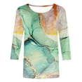 thumbnail image 5 of JINMGG 2026 Summer Womens Tops Womens Plus Size $5 Women's Fashion Printed T-Shirt 3/4 Sleeves Blouse Round Neck Casual Tops, 5 of 5