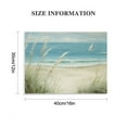 thumbnail image 3 of Shiartex Beach Sea Canvas Wall Art: Seaside Coastal Reed Painting Blue Ocean Nautical Picture Modern Minimalist Seascape Grass Path Artwork Decor for Living Room Bedroom 16x12in, 3 of 6