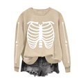 thumbnail image 5 of Womens Halloween Oversized Sweatshirt Plus Size Casual Crew Neck Pullover Tops Skeleton Graphic Loose Fit Long Sleeve Shirts, 5 of 6