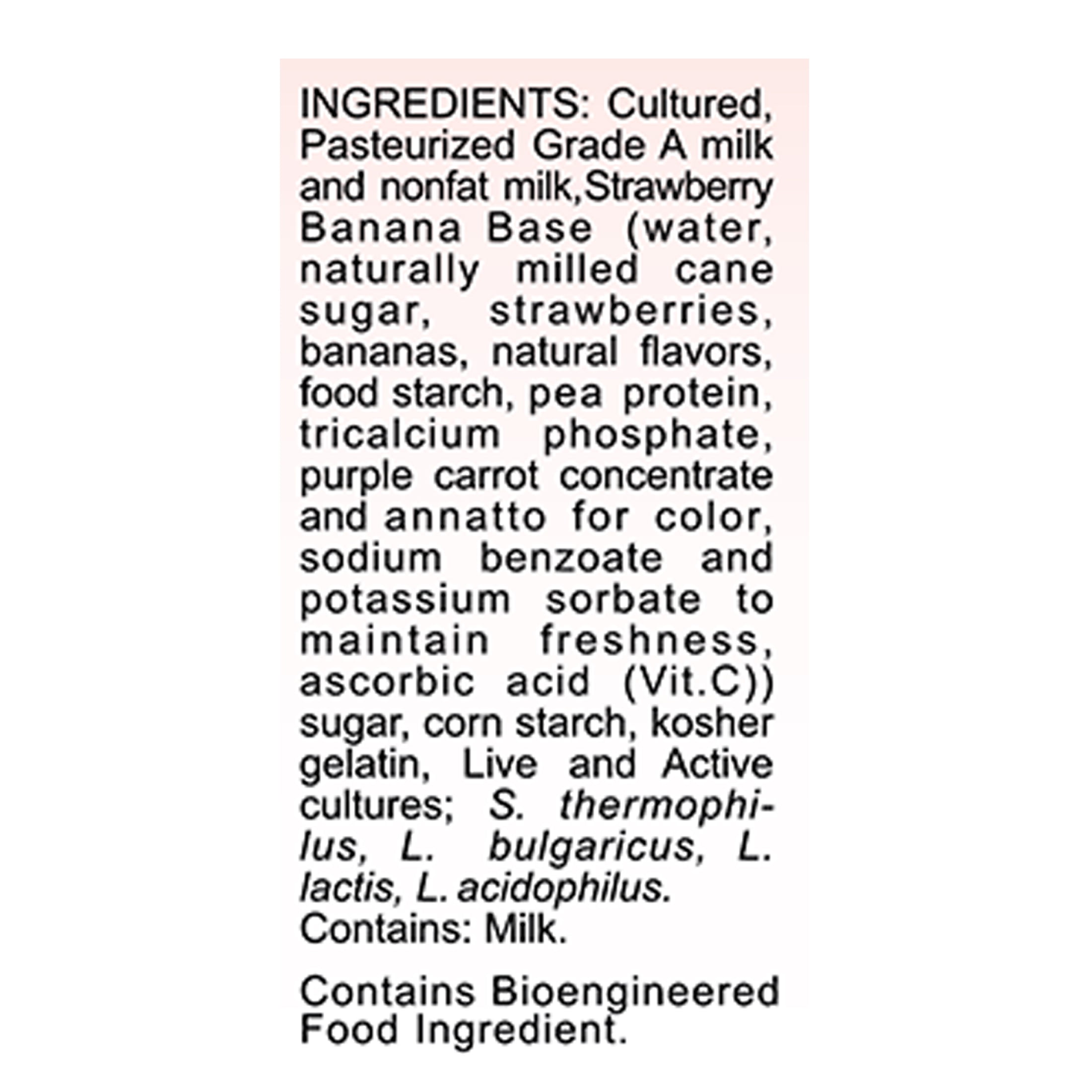 GlenOaks Farms Probiotic Drinkable Lowfat Strawberry and Banana Yogurt, 24 fl oz