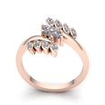 thumbnail image 3 of Genuine 1.5ct Round Cut Diamond Ladies Bridal Fancy Leaf Anniversary Wedding Band Solid 10K Rose, White or Yellow Gold H SI2, 3 of 3