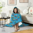 thumbnail image 4 of Wearable Blanket,Cartoon Construction Vehicles Barriers Blue Pattern Hooded Wearable Flannel Blanket for Adults & Teens,Winter Poncho Shawl Wrap Cape Cozy Anti-Pill,50"x60", 4 of 5