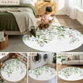 thumbnail image 6 of 8ft Round Rug, Sage Green Eucalyptus Non-Skid Rubber Backing Large Area Rugs - Living Room Bedroom Home Office, Aesthetics Floral Farm Foliage Indoor Floor Mat Carpets Washable Rug, 6 of 9